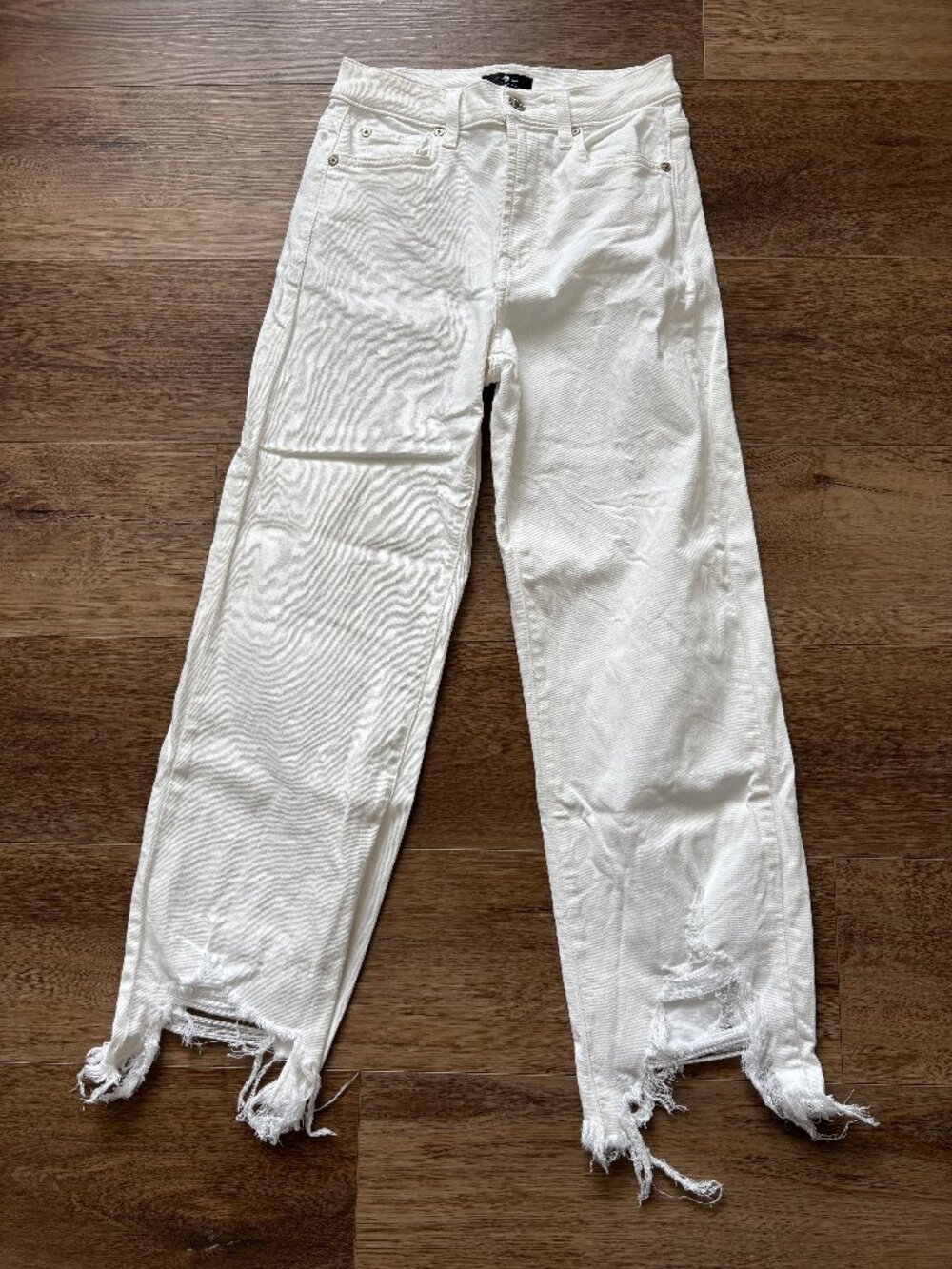 7 for All Mankind White Cropped Alexa Jeans - Size 25